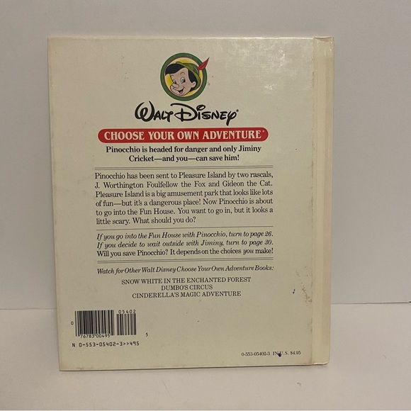 4/$20 Pinocchio’s Adventures Walt Disney Choose Your Own Adventure 1985 🛑 - Picture 2 of 9